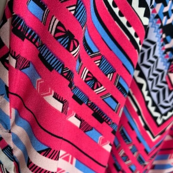 Antonio Melani Pink Blue Print Shift Dress Size 0 XS Workwear Career Sheath - Picture 8 of 9